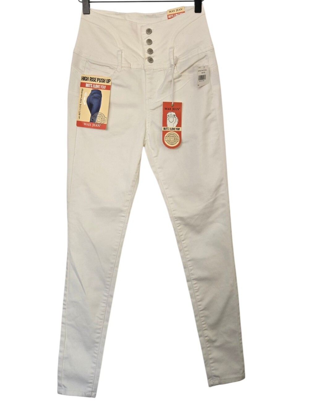 🤍 NWT Wax Jean High Rise Push-Up Skinny Jeans White | Size 3/26